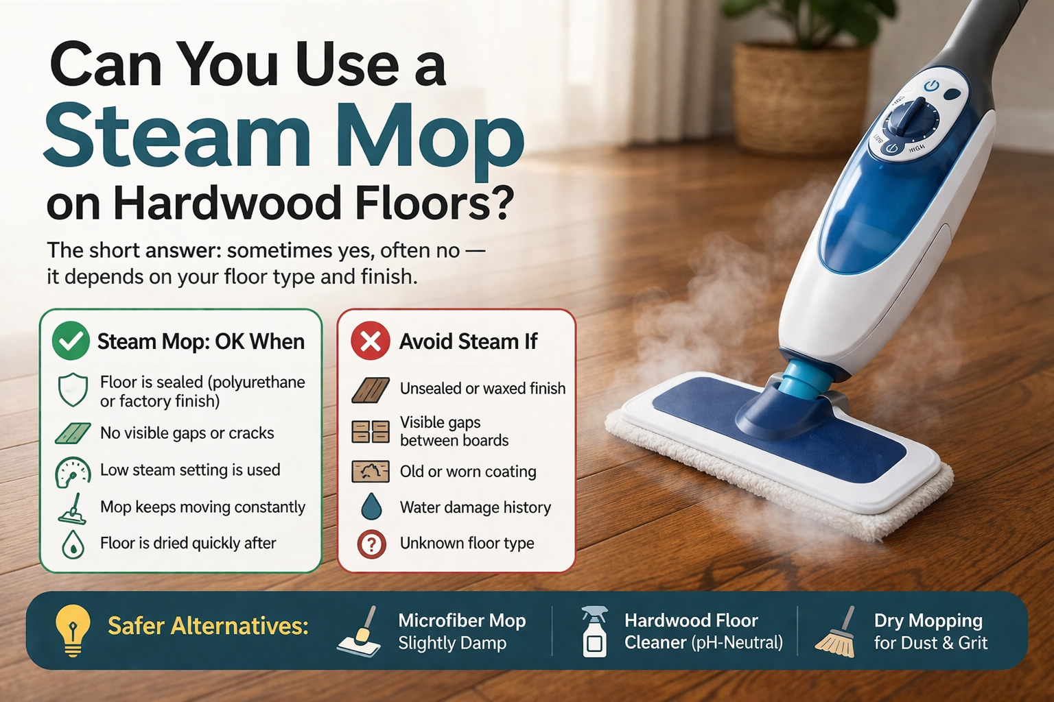 Steam Mop on Hardwood Floors